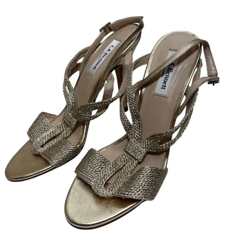 LK Bennett Gold Heels Sz. 37 (US 6.5)
